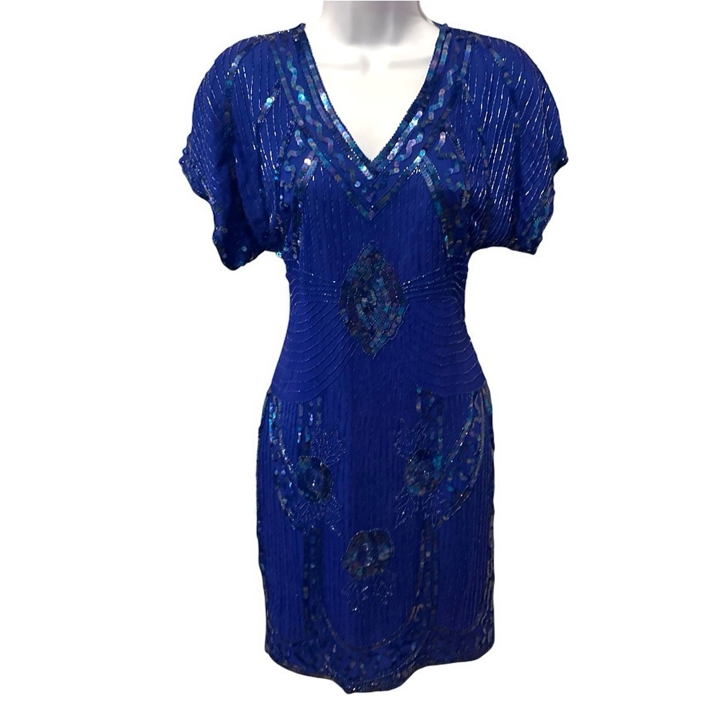 Vintage Blue Sequin Stenay Dress